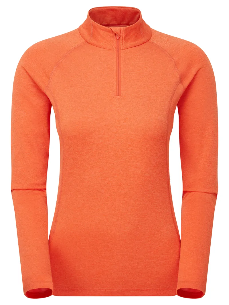 Montane Womens Dart Zip Neck T-Shirt - Tigerlily