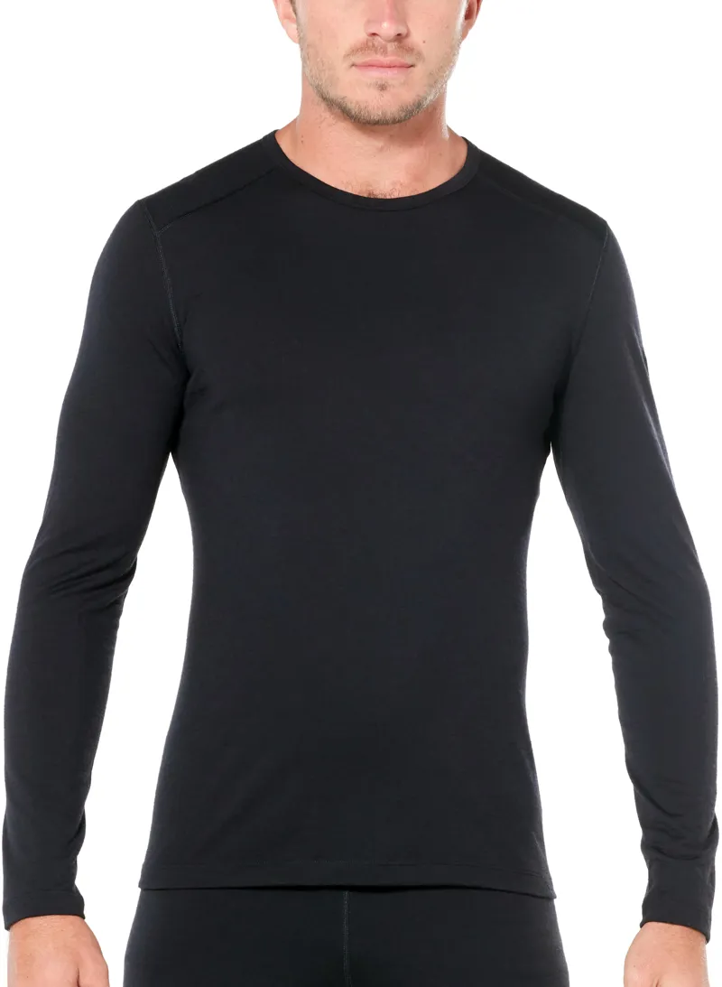 Icebreaker Mens 200 Oasis Long Sleeved Crewe Top - Black-2