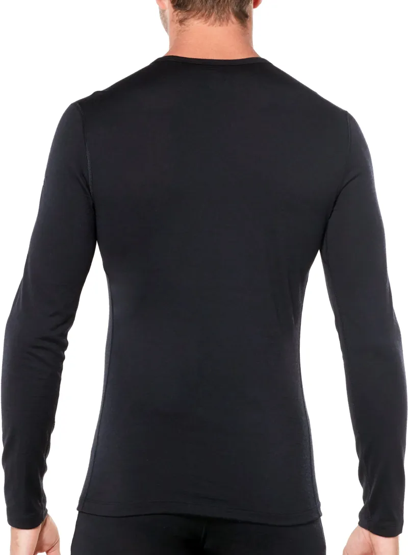 Icebreaker Mens 200 Oasis Long Sleeved Crewe Top - Black-3