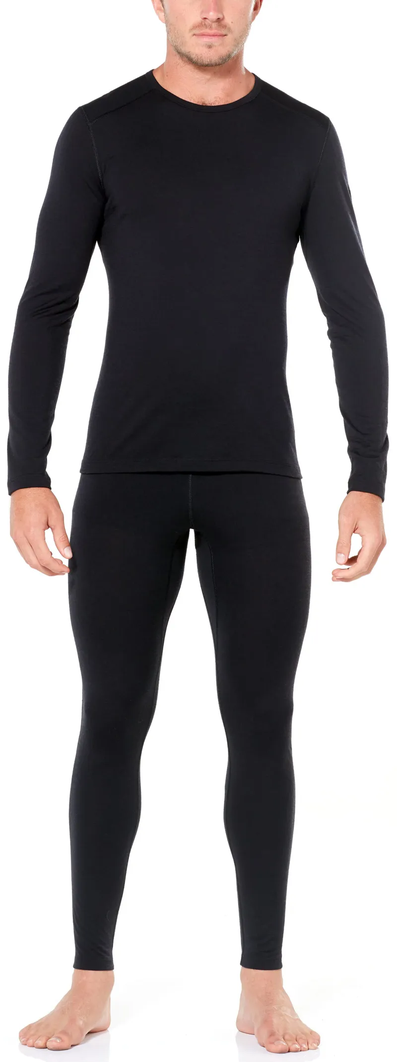 Icebreaker Mens 200 Oasis Long Sleeved Crewe Top - Black-4