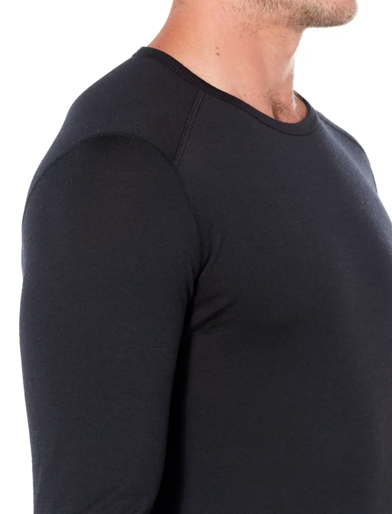 Icebreaker Mens 200 Oasis Long Sleeved Crewe Top - Black-1
