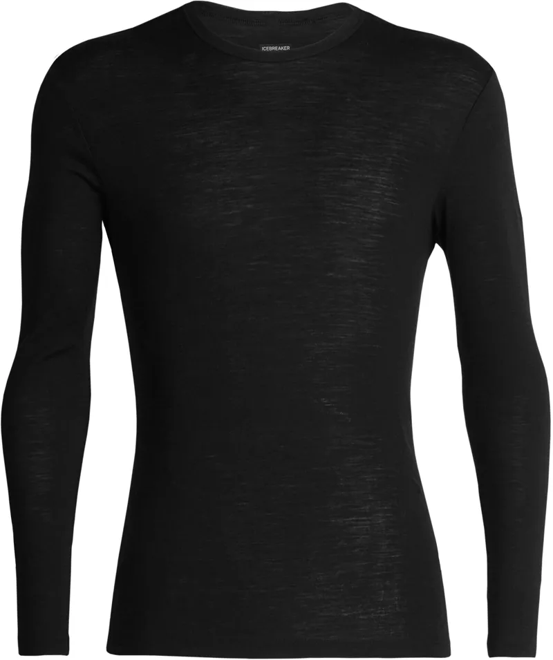 Icebreaker Mens 175 Everyday Long Sleeved Crewe Top - Black