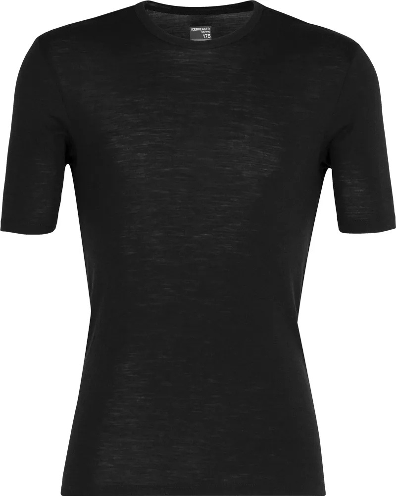 Icebreaker Mens 175 Everyday Short Sleeved Crewe Top - Black