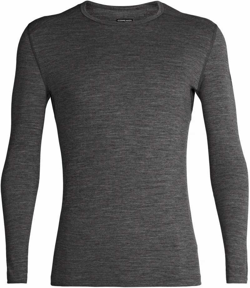 Icebreaker Mens 200 Oasis Long Sleeved Crewe Top - Gritstone Heather