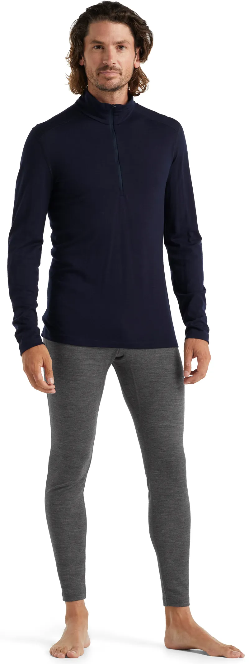 Icebreaker Mens 200 Oasis Long Sleeved Half Zip Top - Midnight Navy-7