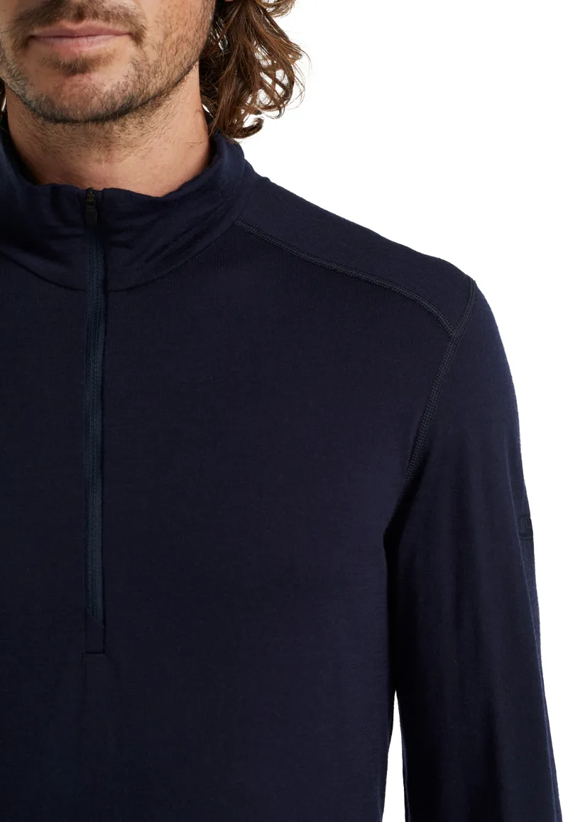 Icebreaker Mens 200 Oasis Long Sleeved Half Zip Top - Midnight Navy-2
