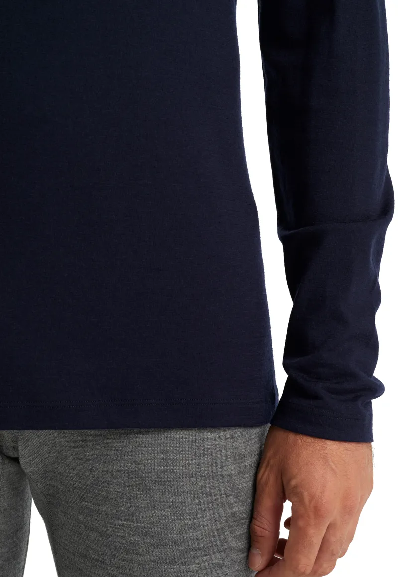 Icebreaker Mens 200 Oasis Long Sleeved Half Zip Top - Midnight Navy-4