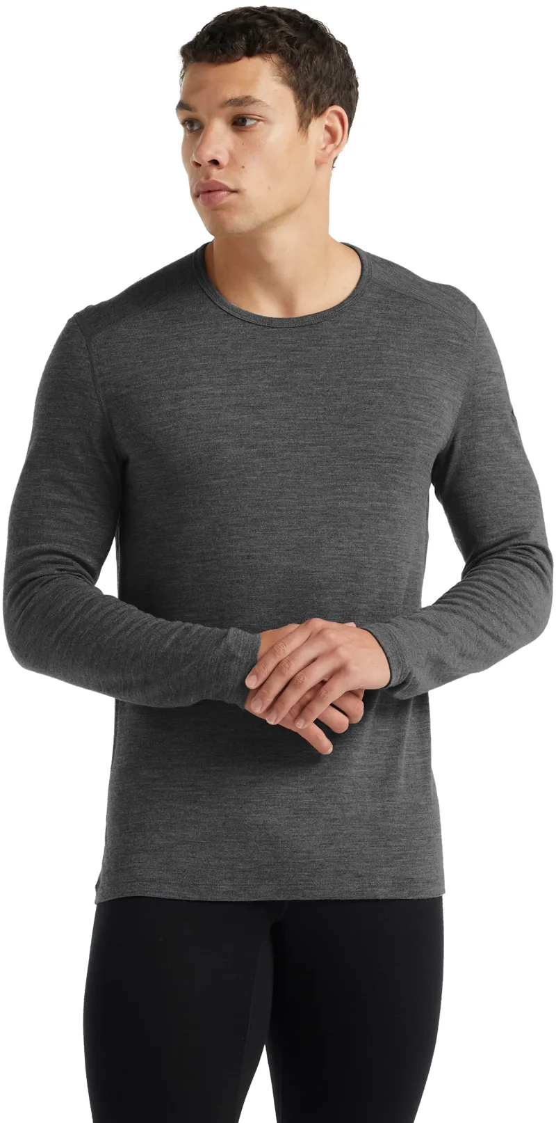 Icebreaker Mens 260 Tech Long Sleeved Crewe Top - Gritstone Heather-3