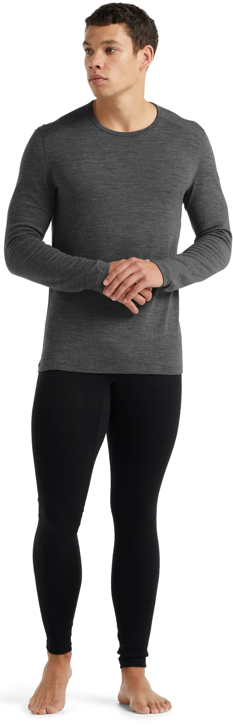 Icebreaker Mens 260 Tech Long Sleeved Crewe Top - Gritstone Heather-6