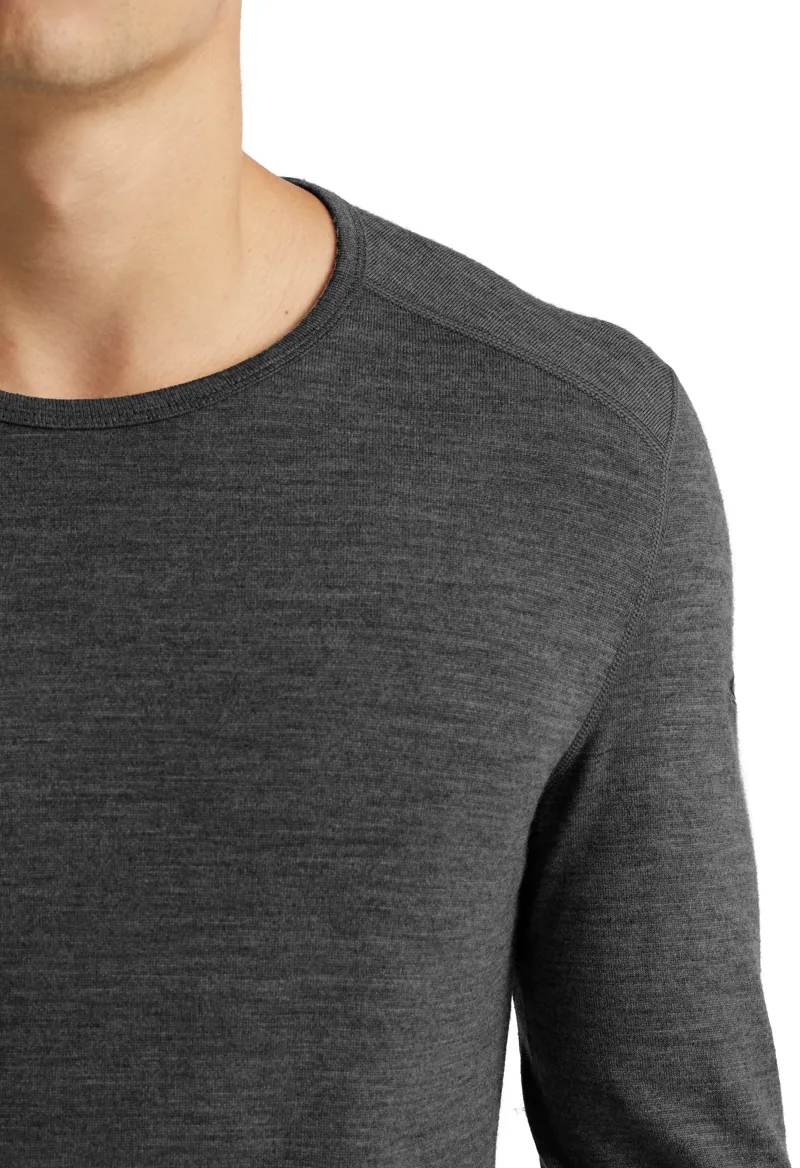 Icebreaker Mens 260 Tech Long Sleeved Crewe Top - Gritstone Heather-2