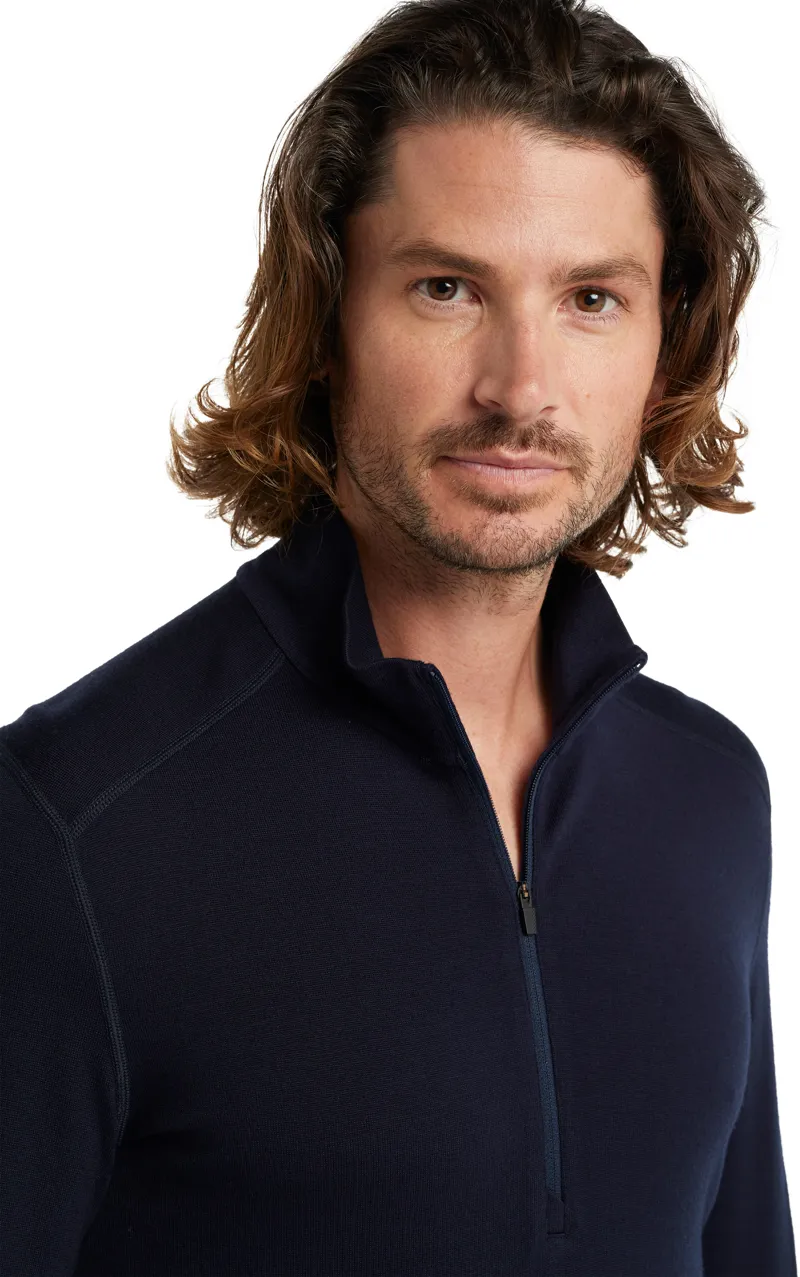 Icebreaker Mens 260 Tech Long Sleeved Half Zip Top - Midnight Navy-2