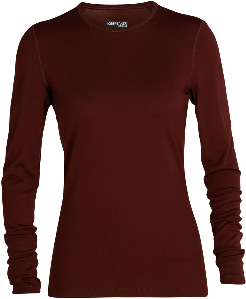 Icebreaker Womens 200 Oasis Long Sleeved Crewe Top - Espresso
