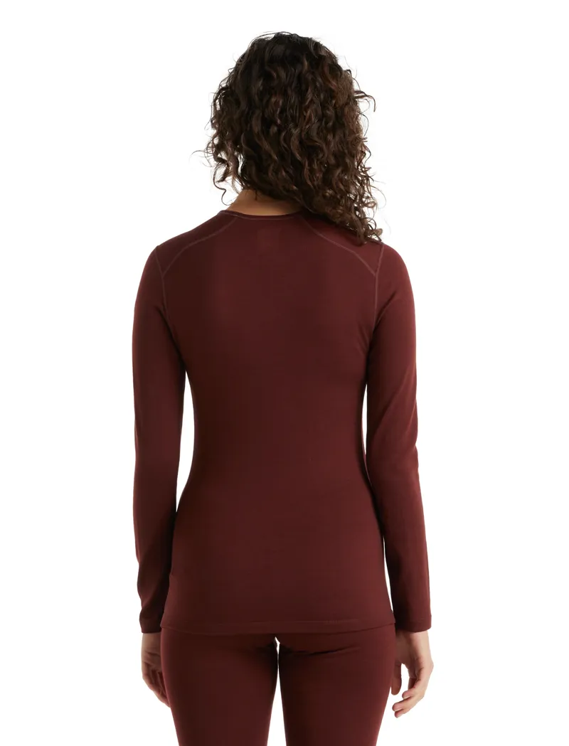 Icebreaker Womens 200 Oasis Long Sleeved Crewe Top - Espresso-2