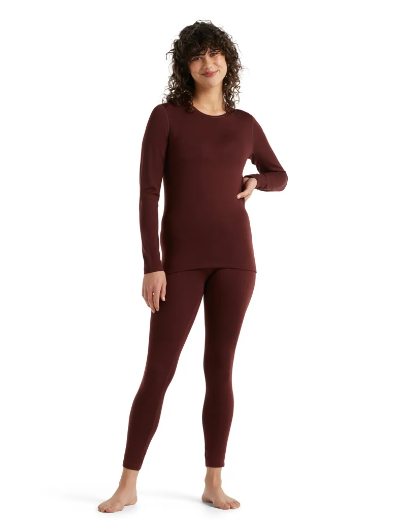 Icebreaker Womens 200 Oasis Long Sleeved Crewe Top - Espresso-3