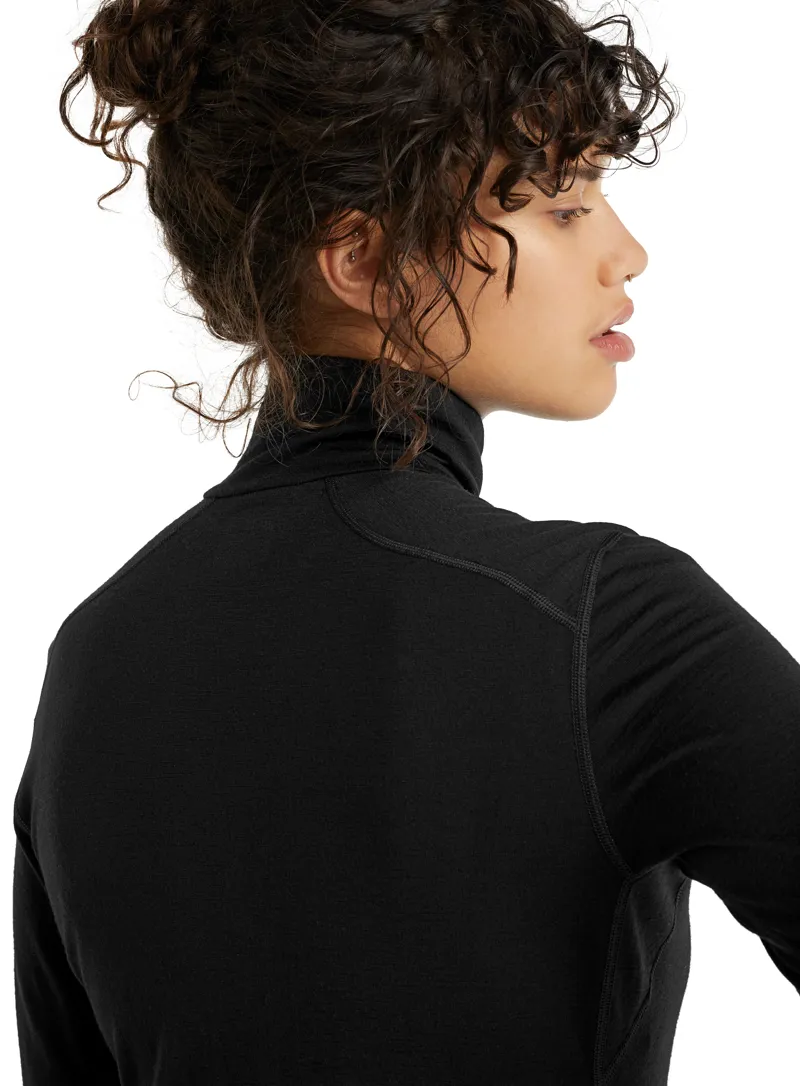 Icebreaker Womens 200 Oasis Long Sleeved Half Zip Top - Black-2