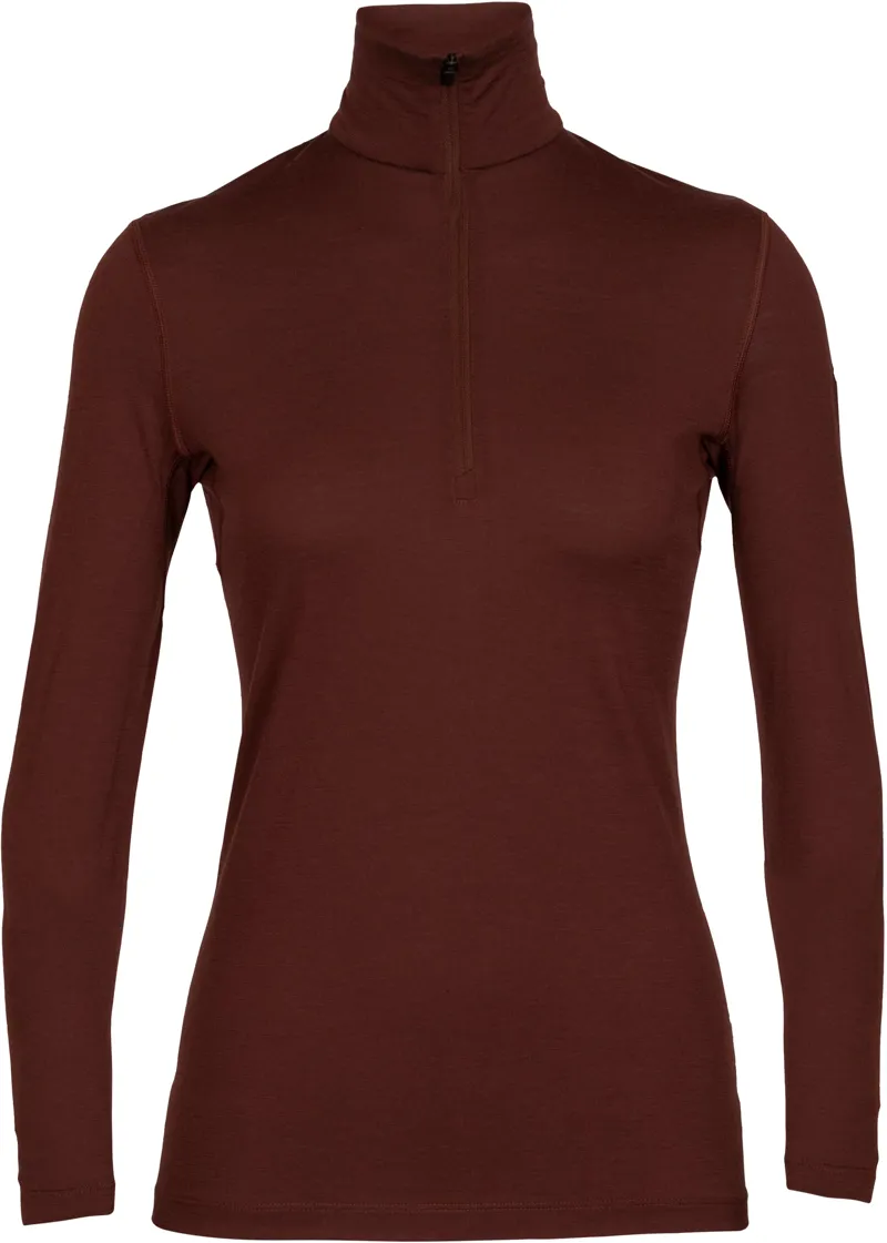Icebreaker Womens 200 Oasis Long Sleeved Half Zip Top - Espresso