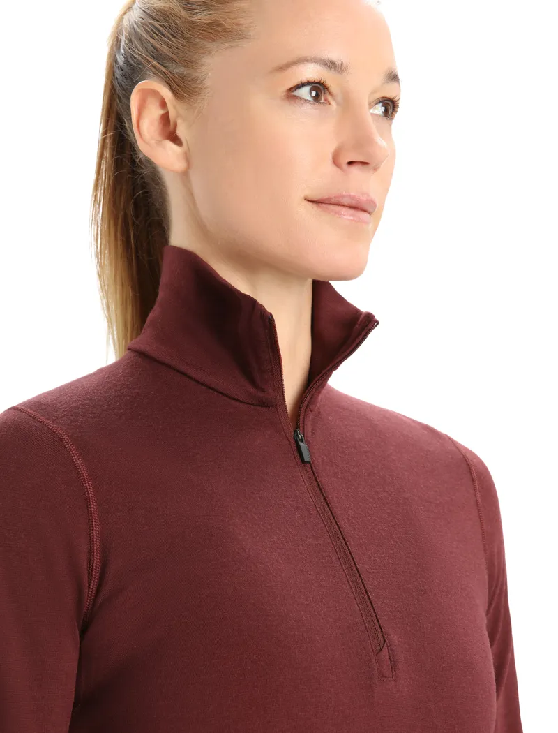 Icebreaker Womens 200 Oasis Long Sleeved Half Zip Top - Espresso-4