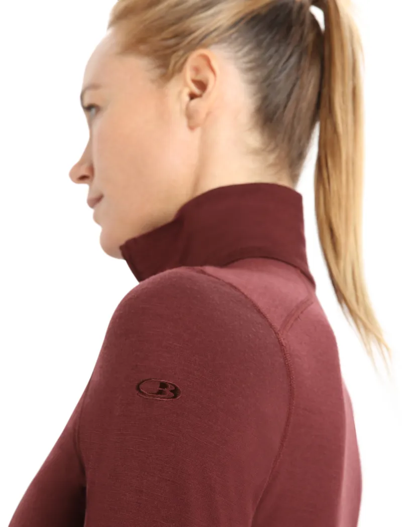 Icebreaker Womens 200 Oasis Long Sleeved Half Zip Top - Espresso-5