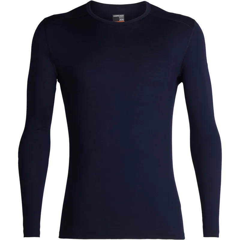 Icebreaker Mens 200 Oasis Long Sleeved Crew Tee - Midnight Navy-2