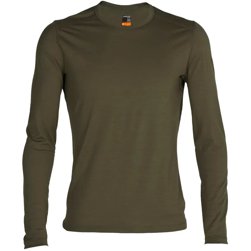 Icebreaker Mens 200 Oasis Long Sleeved Crewe Top - Loden