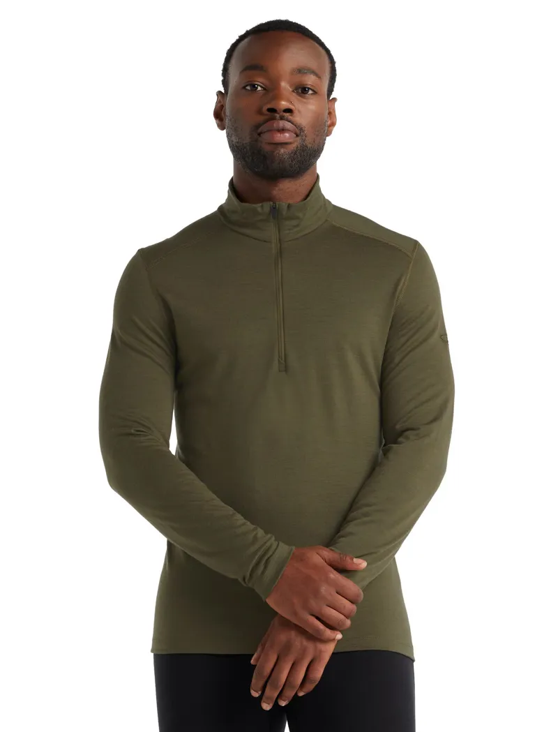Icebreaker Mens 200 Oasis Long Sleeved Half Zip Top - Loden-1