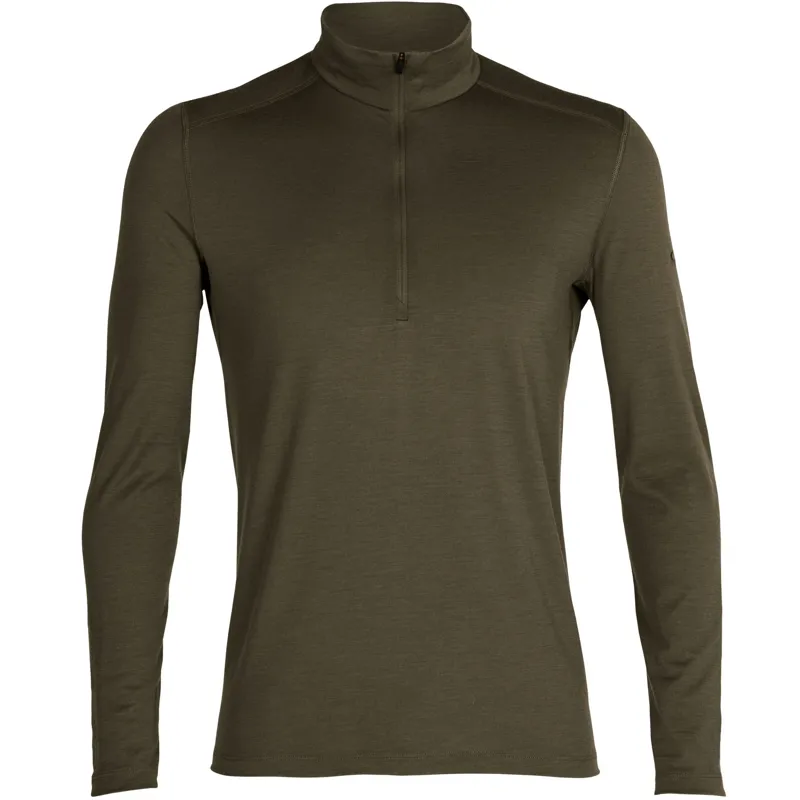 Icebreaker Mens 200 Oasis Long Sleeved Half Zip Top - Loden