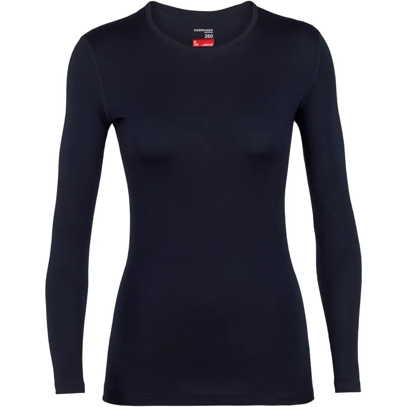 Icebreaker Womens 260 Tech Long Sleeved Crew Tee - Midnight Navy-2