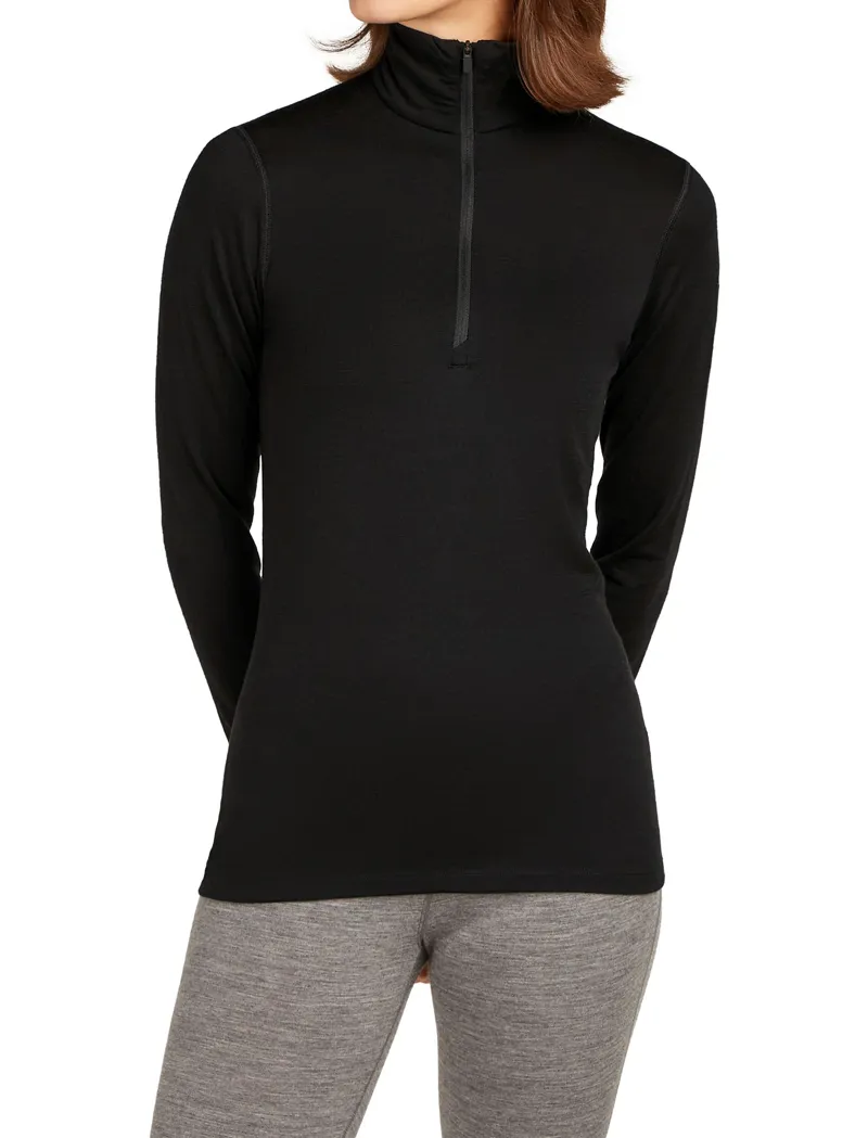 Icebreaker Womens 200 Oasis Long Sleeved Half Zip Tee - Black-3