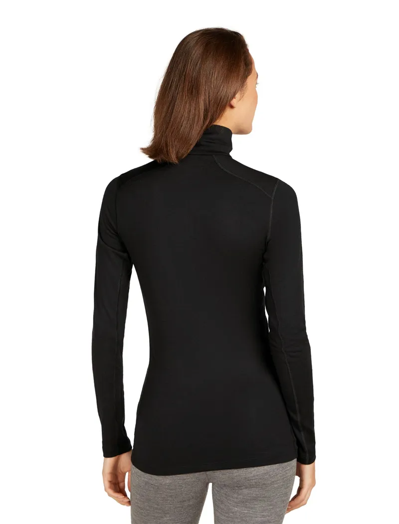 Icebreaker Womens 200 Oasis Long Sleeved Half Zip Tee - Black-2