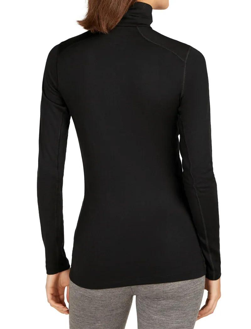 Icebreaker Womens 200 Oasis Long Sleeved Half Zip Tee - Black-4