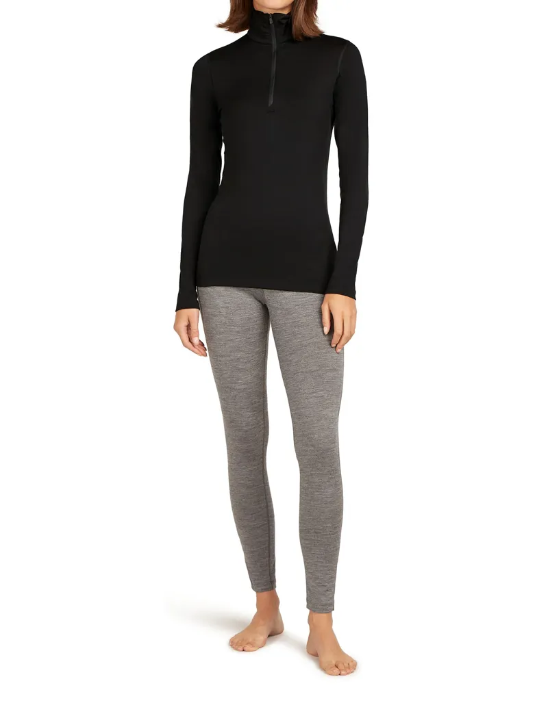 Icebreaker Womens 200 Oasis Long Sleeved Half Zip Tee - Black-6