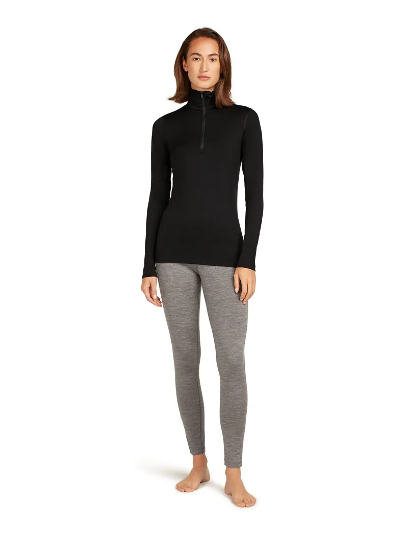 Icebreaker Womens 200 Oasis Long Sleeved Half Zip Tee - Black-5
