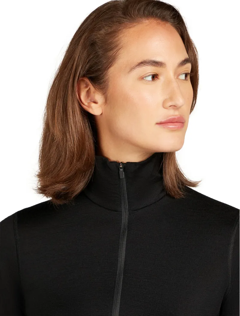 Icebreaker Womens 200 Oasis Long Sleeved Half Zip Tee - Black-10