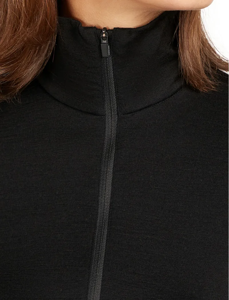 Icebreaker Womens 200 Oasis Long Sleeved Half Zip Tee - Black-7