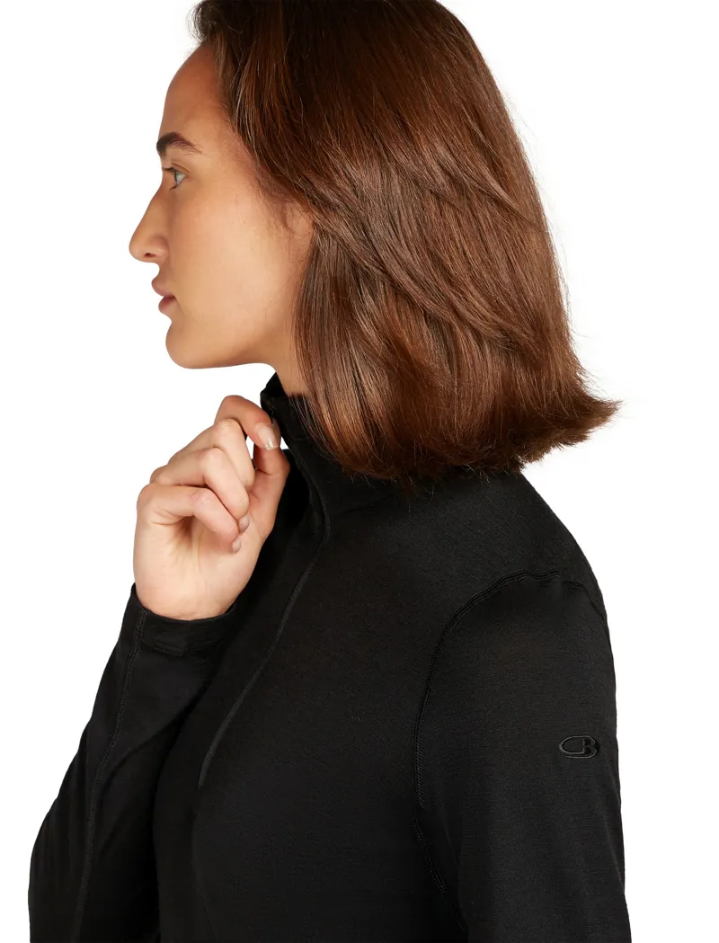 Icebreaker Womens 200 Oasis Long Sleeved Half Zip Tee - Black-9