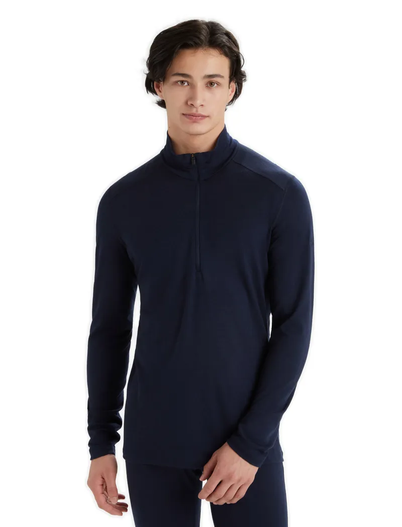 Icebreaker Mens 200 Oasis Long Sleeved Half Zip Top - Midnight Navy-1
