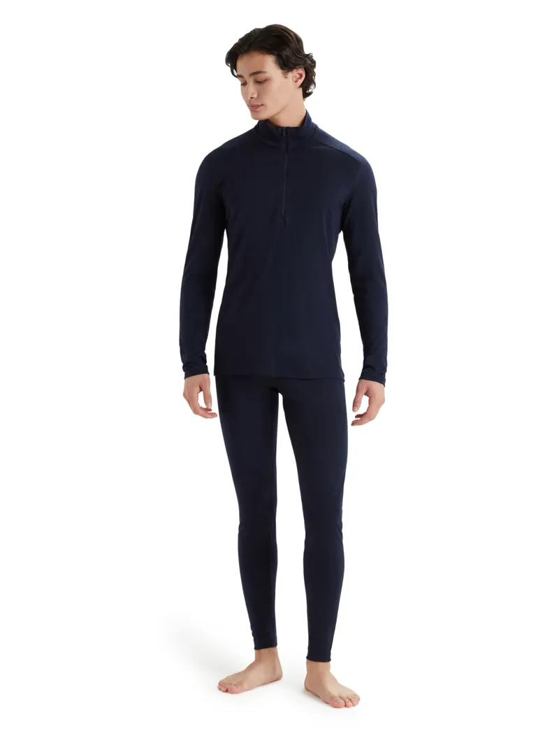 Icebreaker Mens 200 Oasis Long Sleeved Half Zip Top - Midnight Navy-3
