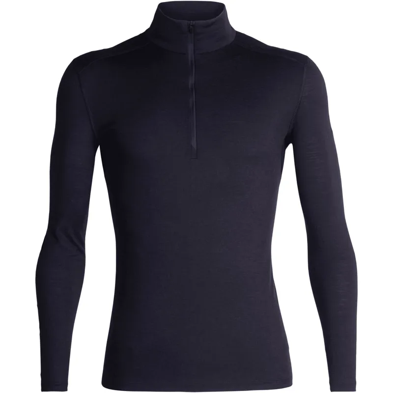 Icebreaker Mens 200 Oasis Long Sleeved Half Zip Tee - Midnight Navy-2