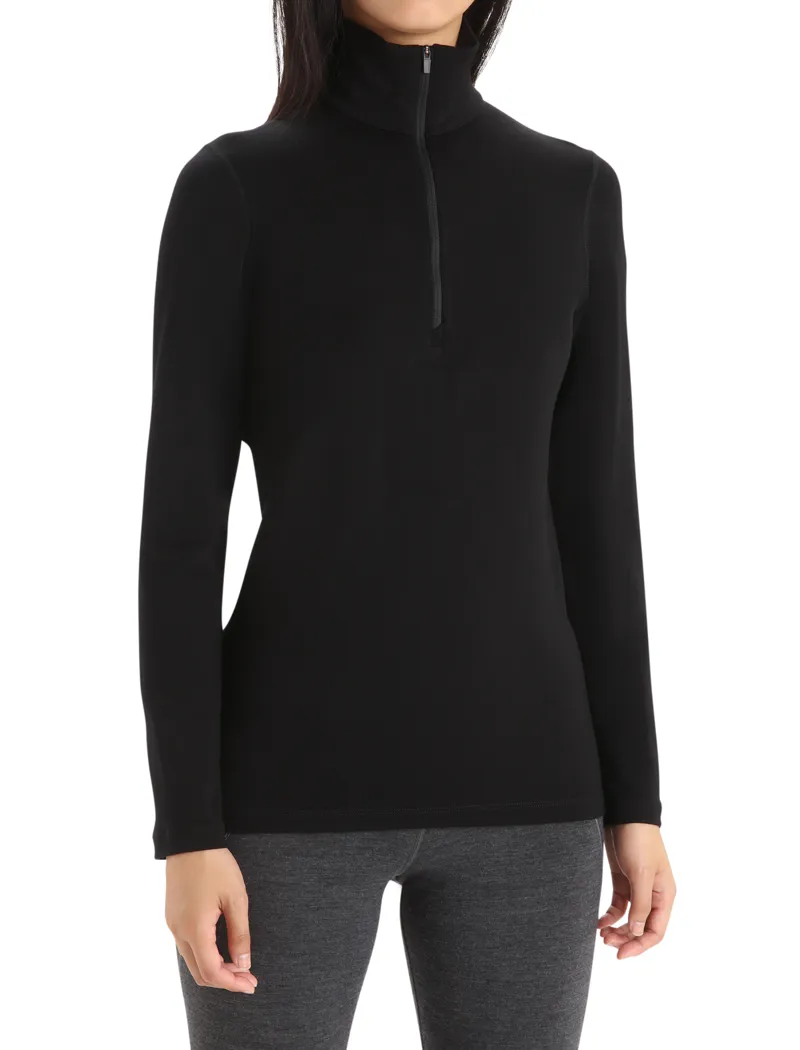 Icebreaker Womens 260 Tech Long Sleeved Half Zip Top - Black-1