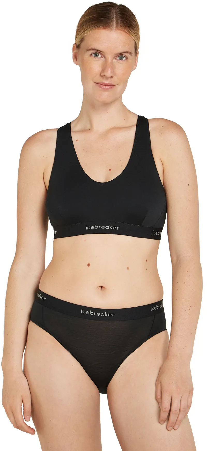 Icebreaker Womens 125 Cool-Lite Sprite Racerback Bra - Black-1