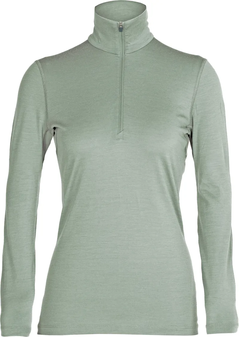 Icebreaker Womens 200 Oasis Long Sleeved Half Zip Top - Moss