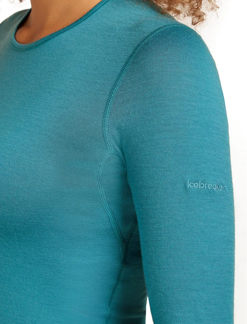 Icebreaker Womens 200 Oasis Long Sleeved Crewe Top - Topaz-7