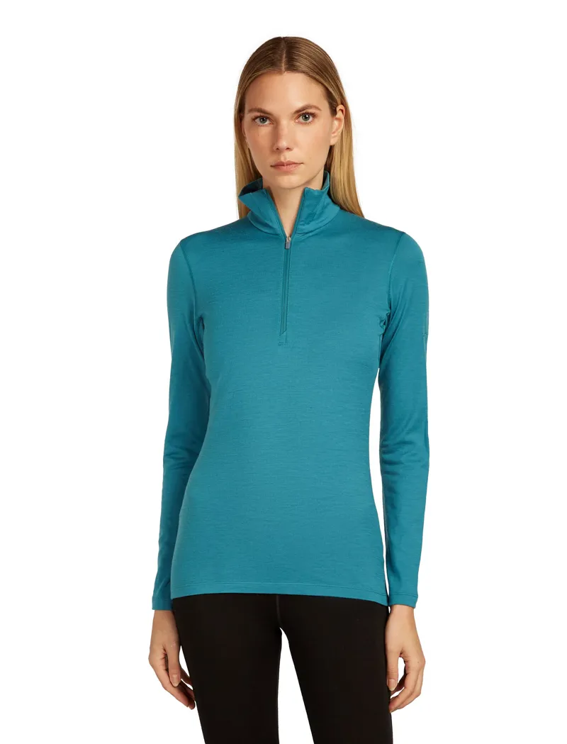 Icebreaker Womens 200 Oasis Long Sleeved Half Zip Top - Topaz-2