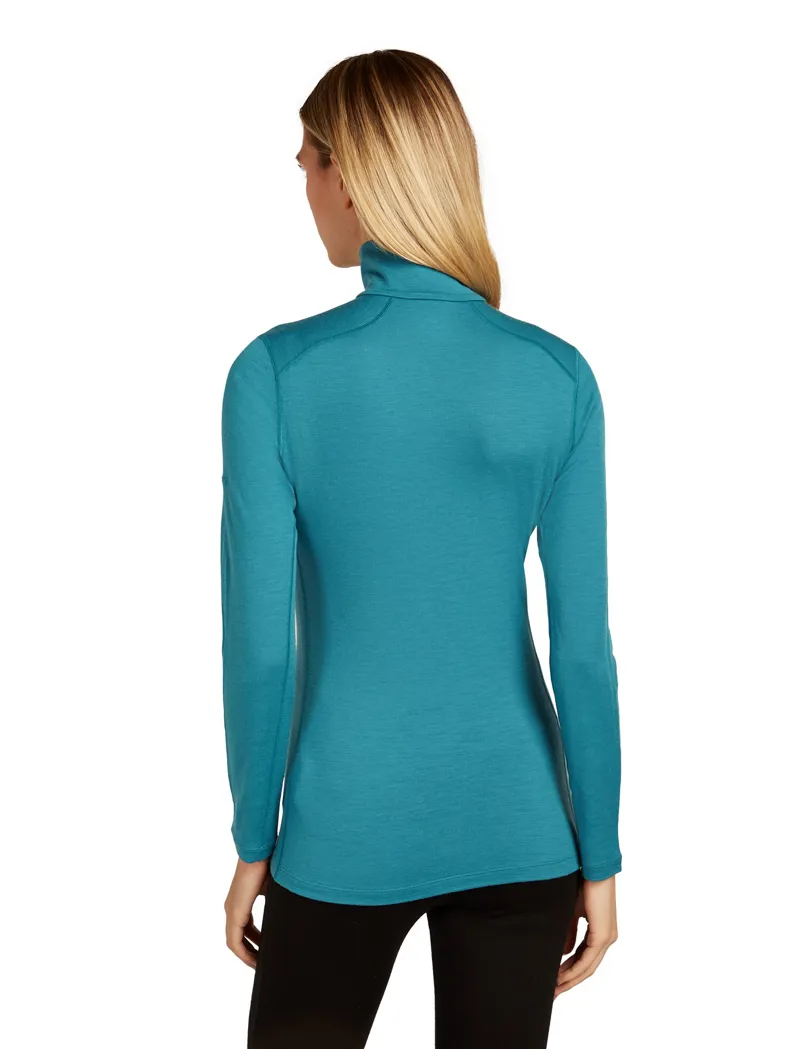 Icebreaker Womens 200 Oasis Long Sleeved Half Zip Top - Topaz-3