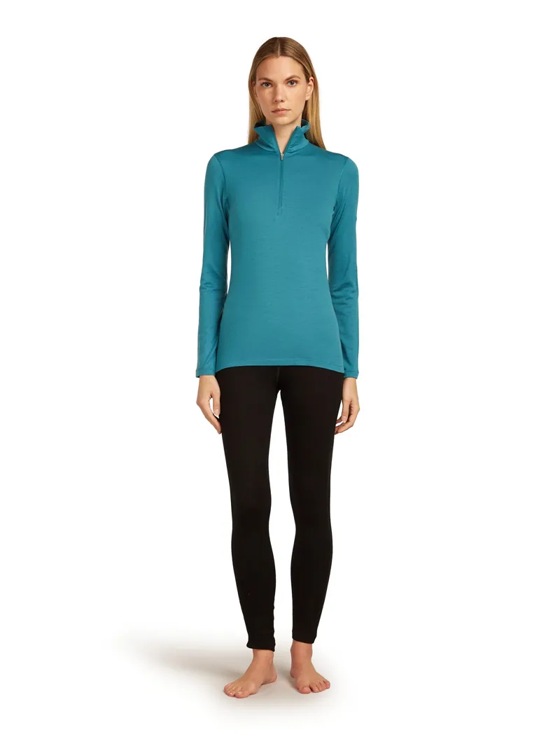 Icebreaker Womens 200 Oasis Long Sleeved Half Zip Top - Topaz-4