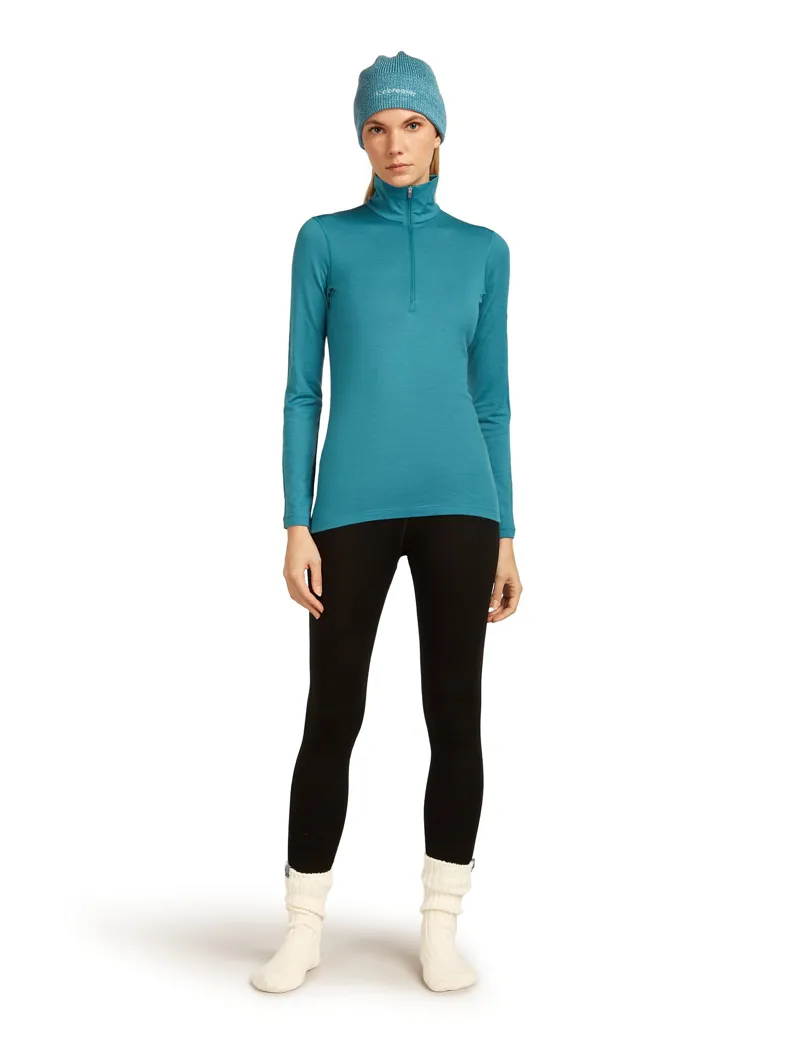 Icebreaker Womens 200 Oasis Long Sleeved Half Zip Top - Topaz-5