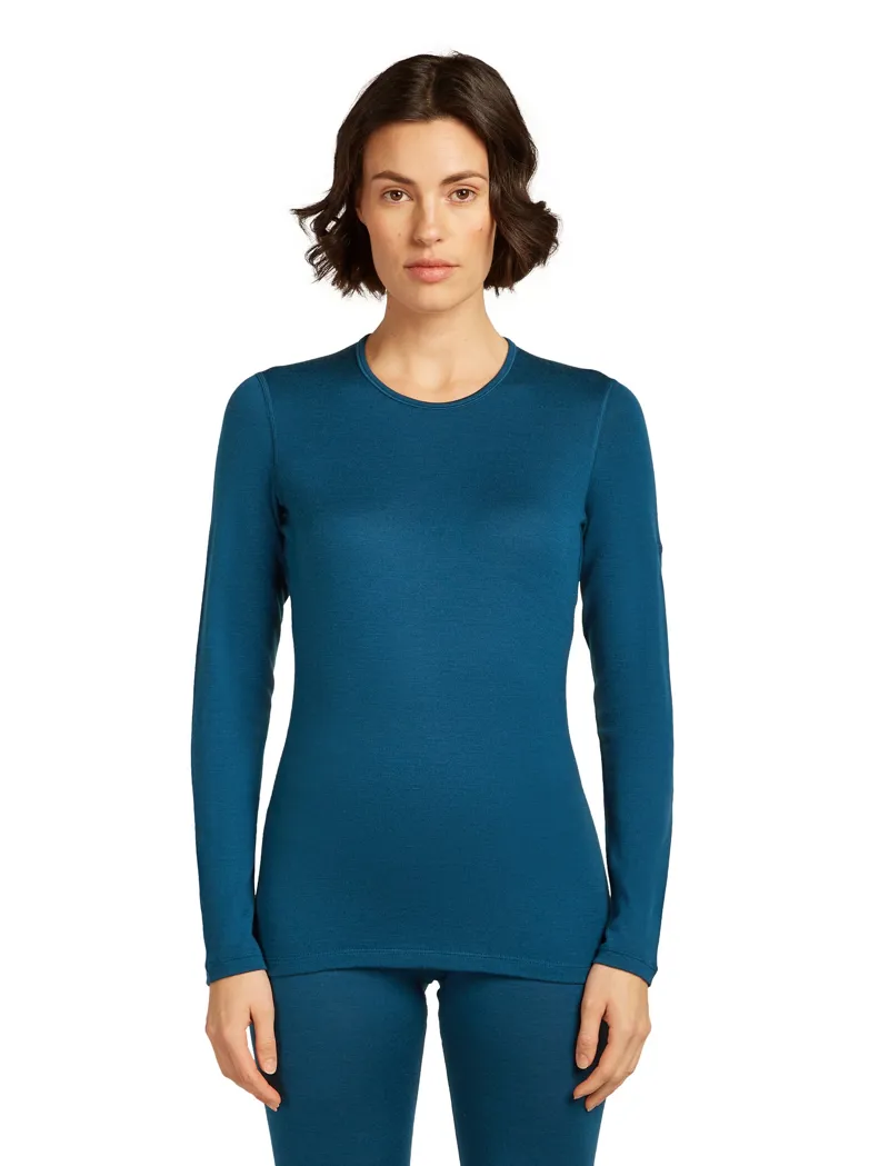 Icebreaker Womens 260 Tech Long Sleeved Crewe Top - Atlantis-1