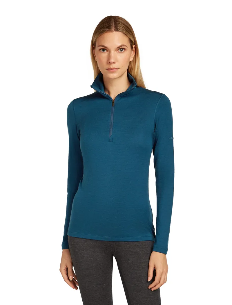 Icebreaker Womens 260 Tech Long Sleeved Half Zip Top - Atlantis-2