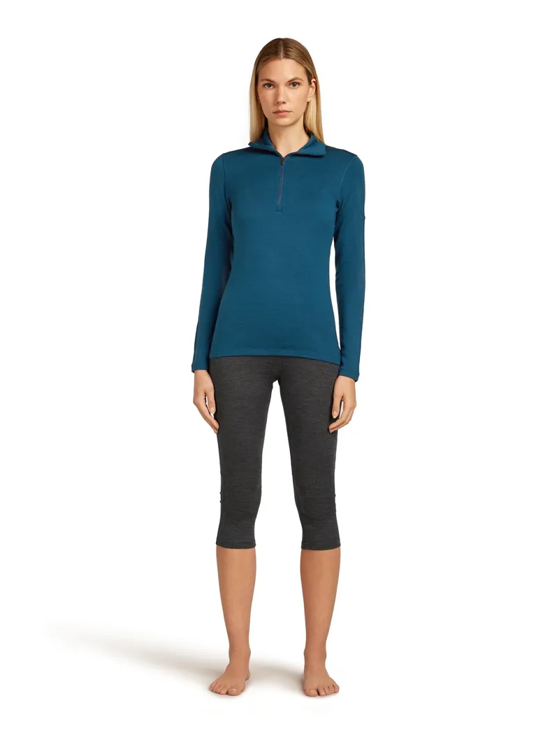 Icebreaker Womens 260 Tech Long Sleeved Half Zip Top - Atlantis-4