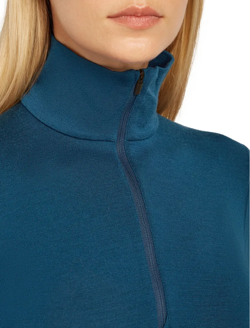 Icebreaker Womens 260 Tech Long Sleeved Half Zip Top - Atlantis-6